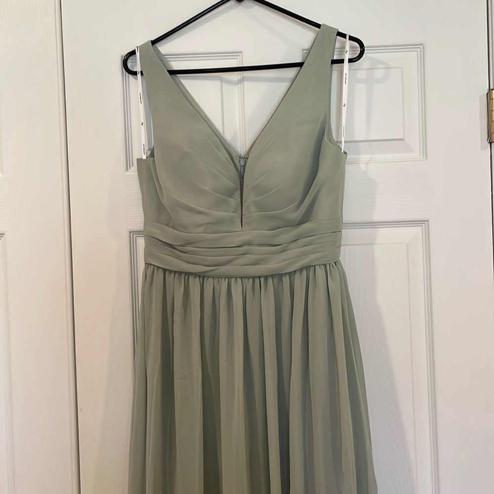 Aw bridal sage green bridesmaid dress